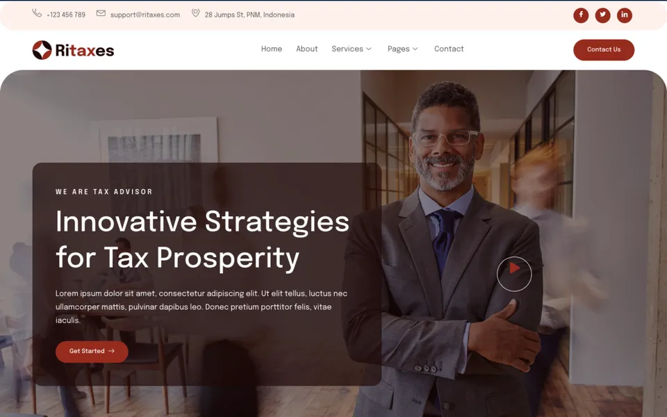 Giao diện mẫu Ritaxes tại 123Website