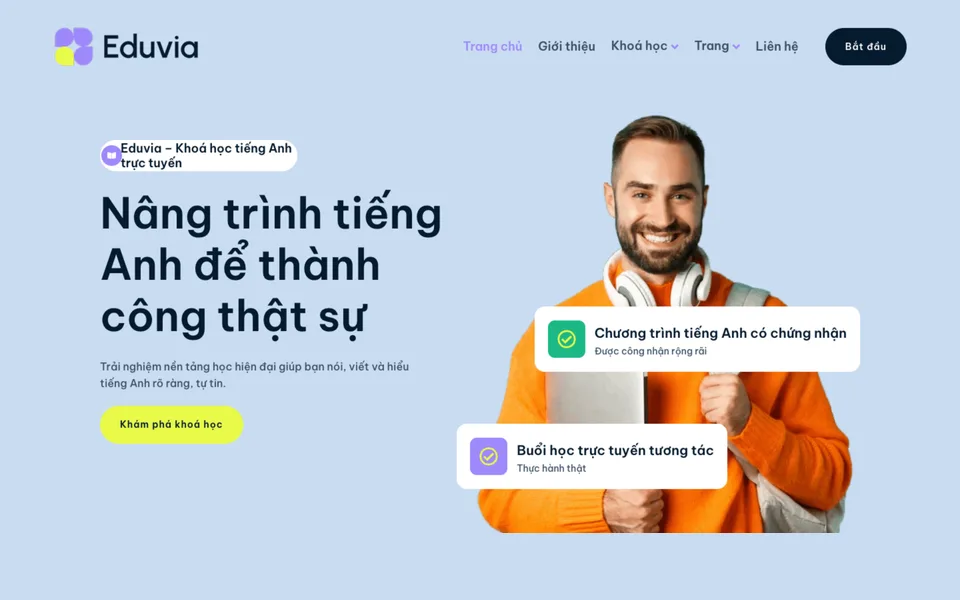 Giao diện mẫu Eduvia tại 123Website