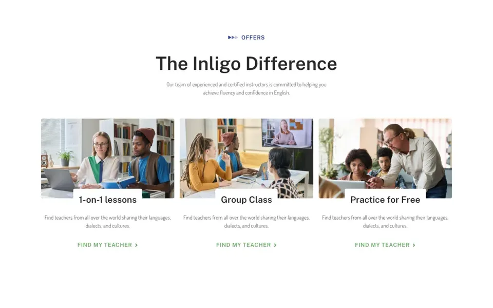 Giao diện mẫu Inlingo tại 123Website