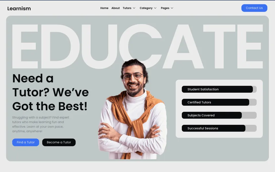 Giao diện mẫu Learnism tại 123Website