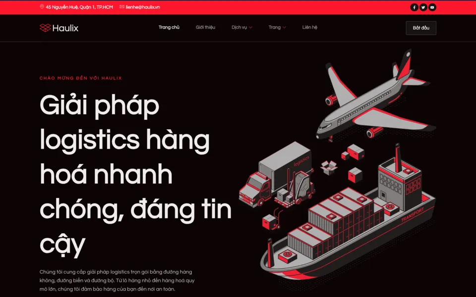 Giao diện mẫu Haulix tại 123Website