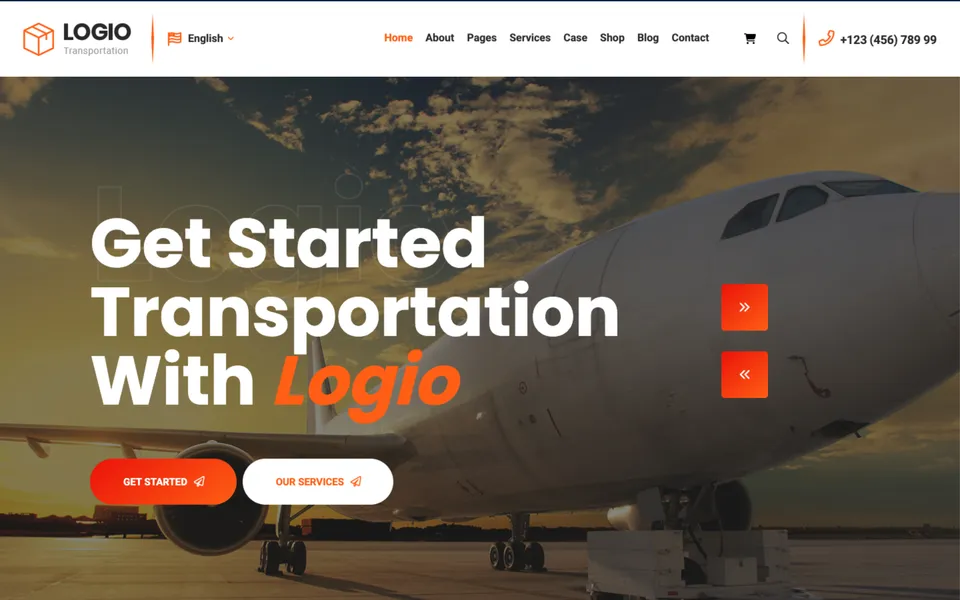 Giao diện mẫu Logio tại 123Website