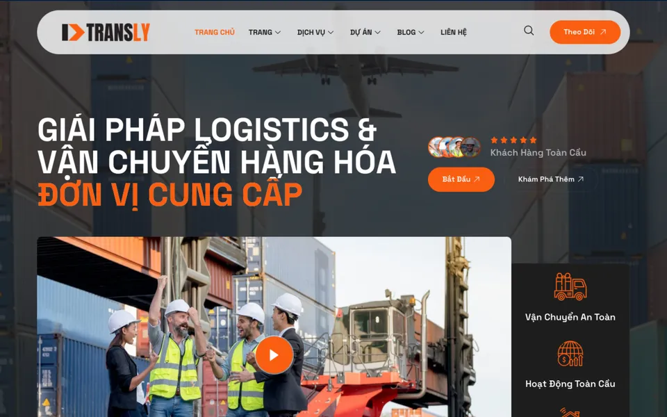 Giao diện mẫu Transly tại 123Website
