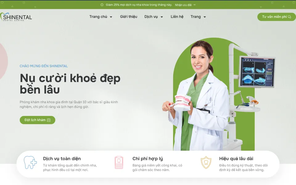 Giao diện mẫu Shinental tại 123Website