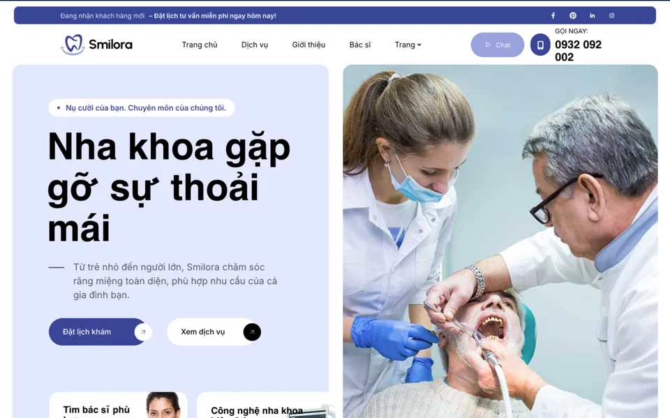 Giao diện mẫu Smilora tại 123Website