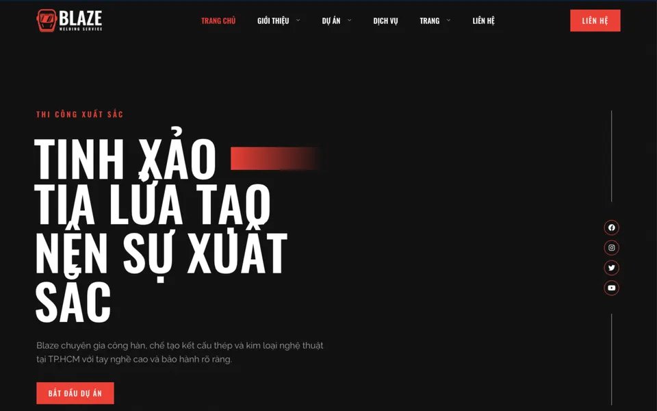 Giao diện mẫu Blaze tại 123Website