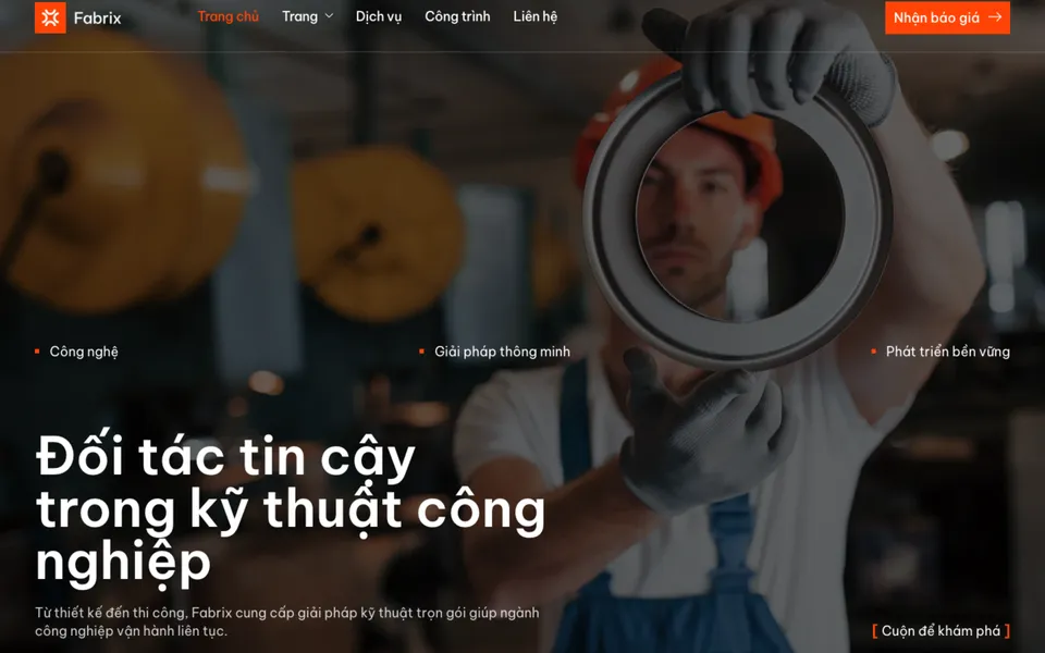 Giao diện mẫu Fabrix tại 123Website