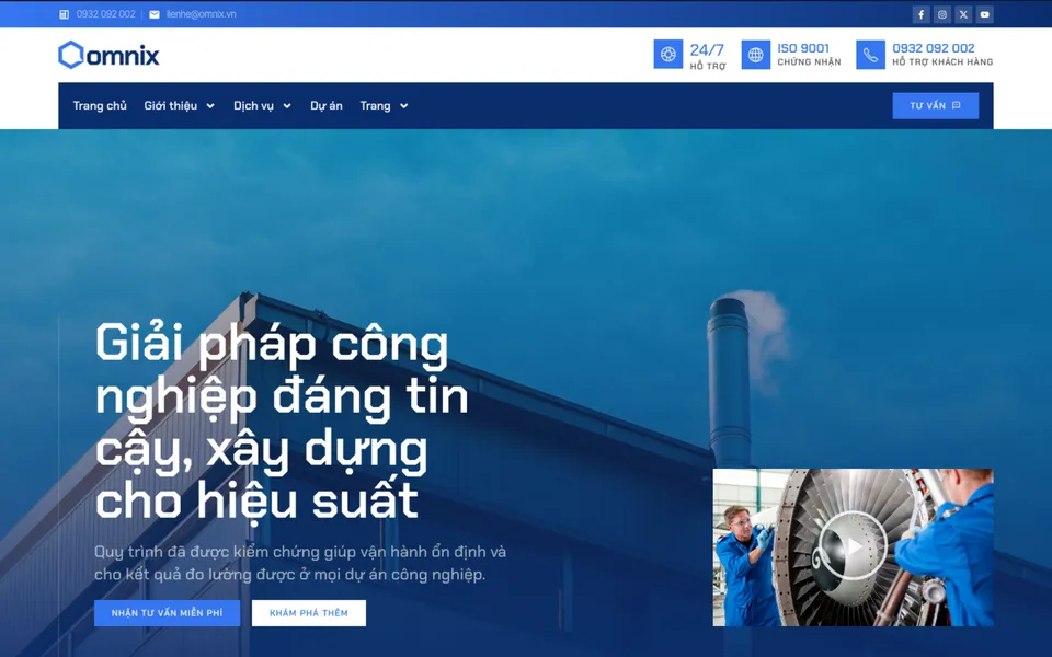 Giao diện mẫu Omnix tại 123Website