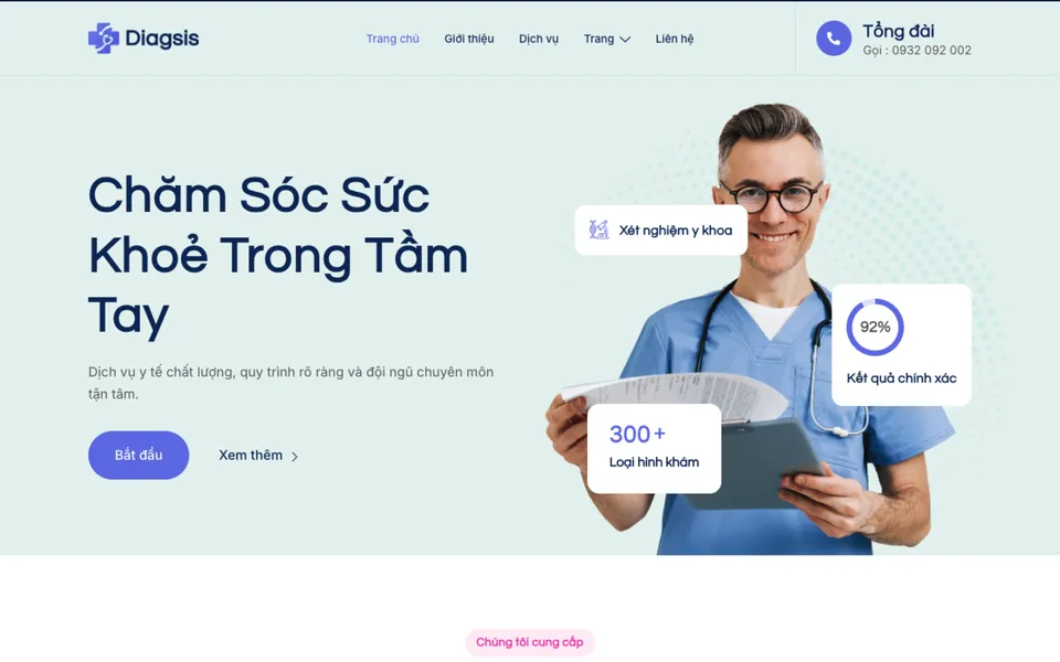 Giao diện mẫu Diagsis tại 123Website
