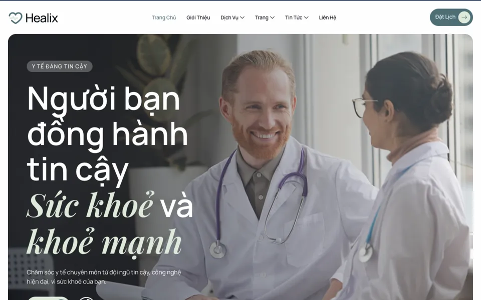 Giao diện mẫu Healix tại 123Website