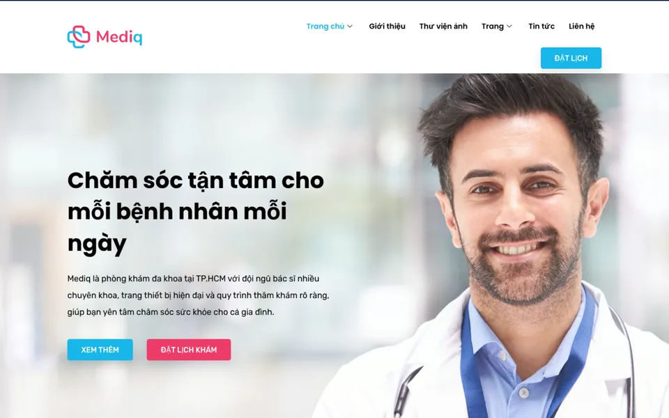 Giao diện mẫu Mediq tại 123Website