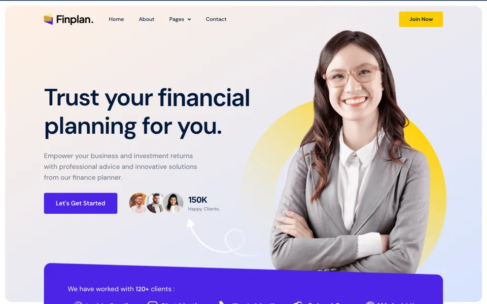 Giao diện mẫu Finplan tại 123Website