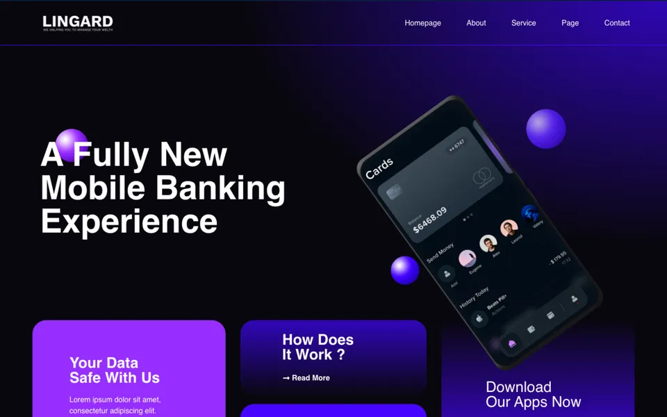 Giao diện mẫu Lingard tại 123Website