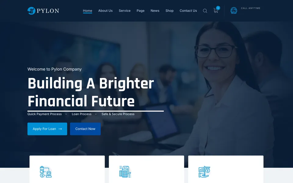 Giao diện mẫu Pylon Home 2 tại 123Website