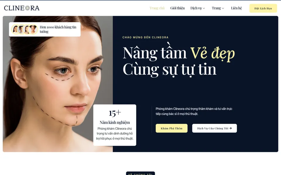 Giao diện mẫu Clineora tại 123Website