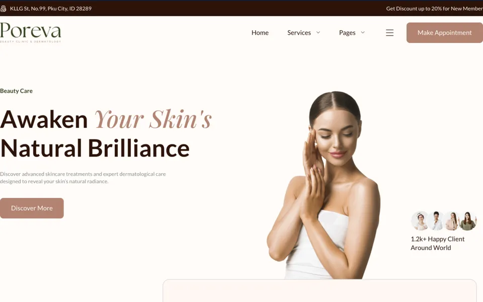 Giao diện mẫu Poreva tại 123Website