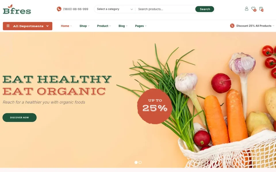 Giao diện mẫu Bfres tại 123Website