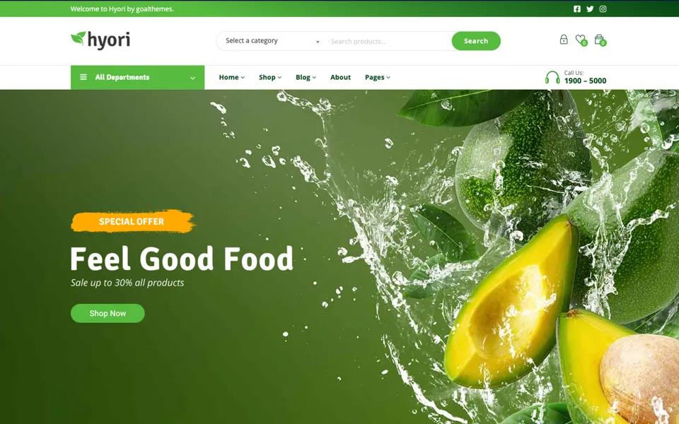 Giao diện mẫu Hyori tại 123Website