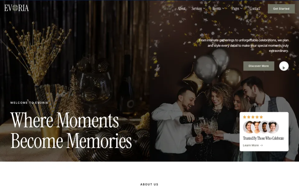 Giao diện mẫu Evoria tại 123Website
