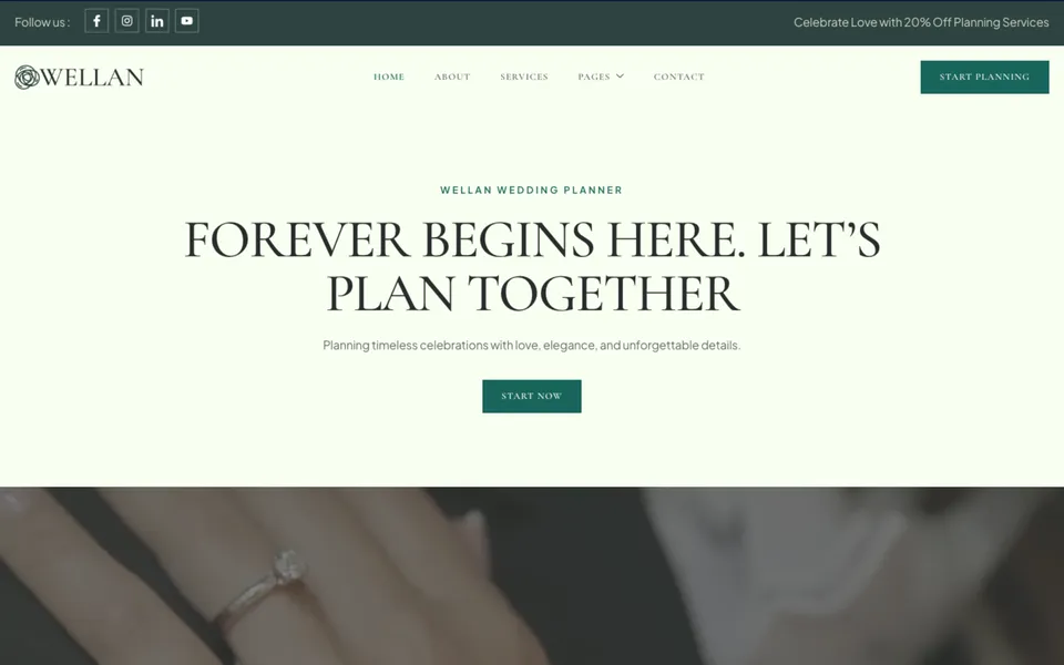 Giao diện mẫu Wellan tại 123Website
