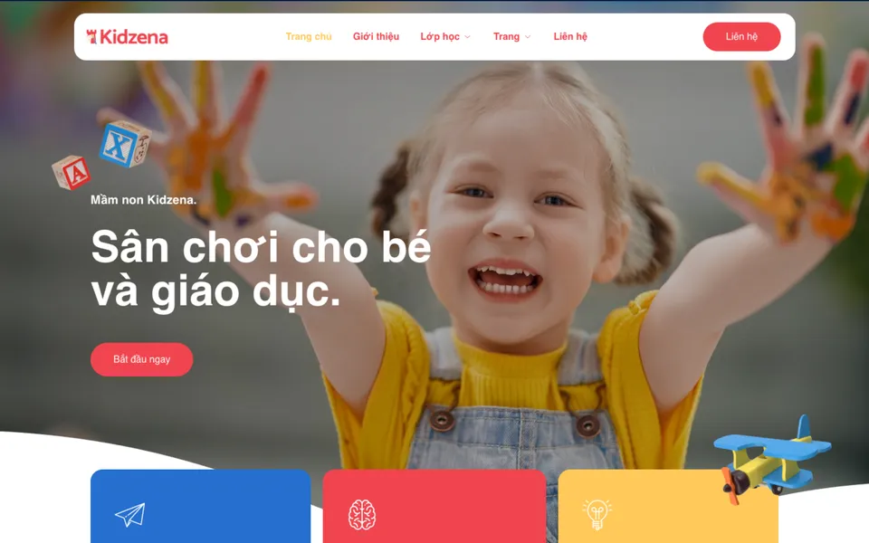 Giao diện mẫu Kidzena tại 123Website