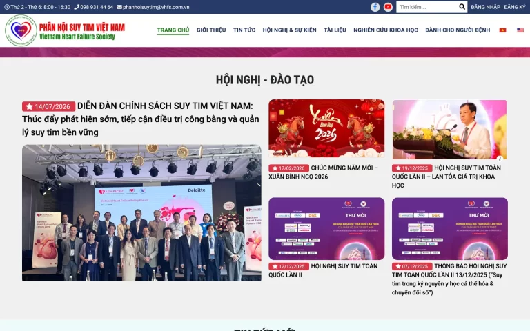 Website Phân hội Suy tim Việt Nam