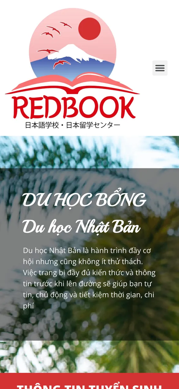 Website Nhật ngữ và Du học REDBOOK - Du học bổng trên điện thoại