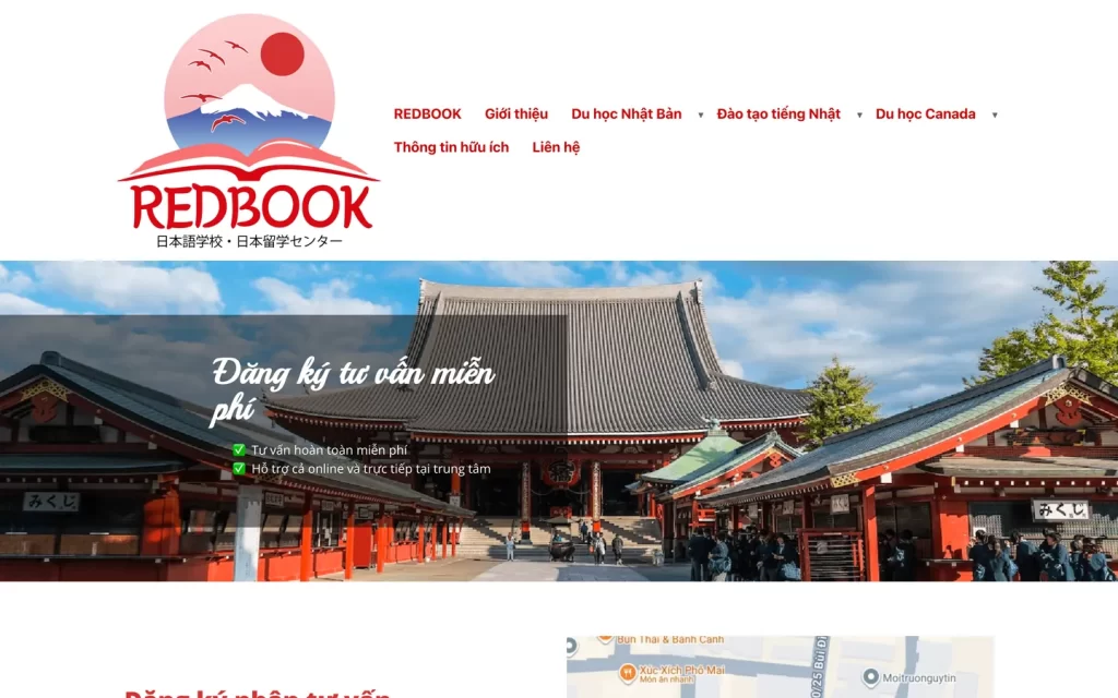 Website Nhật ngữ và Du học REDBOOK - Liên hệ