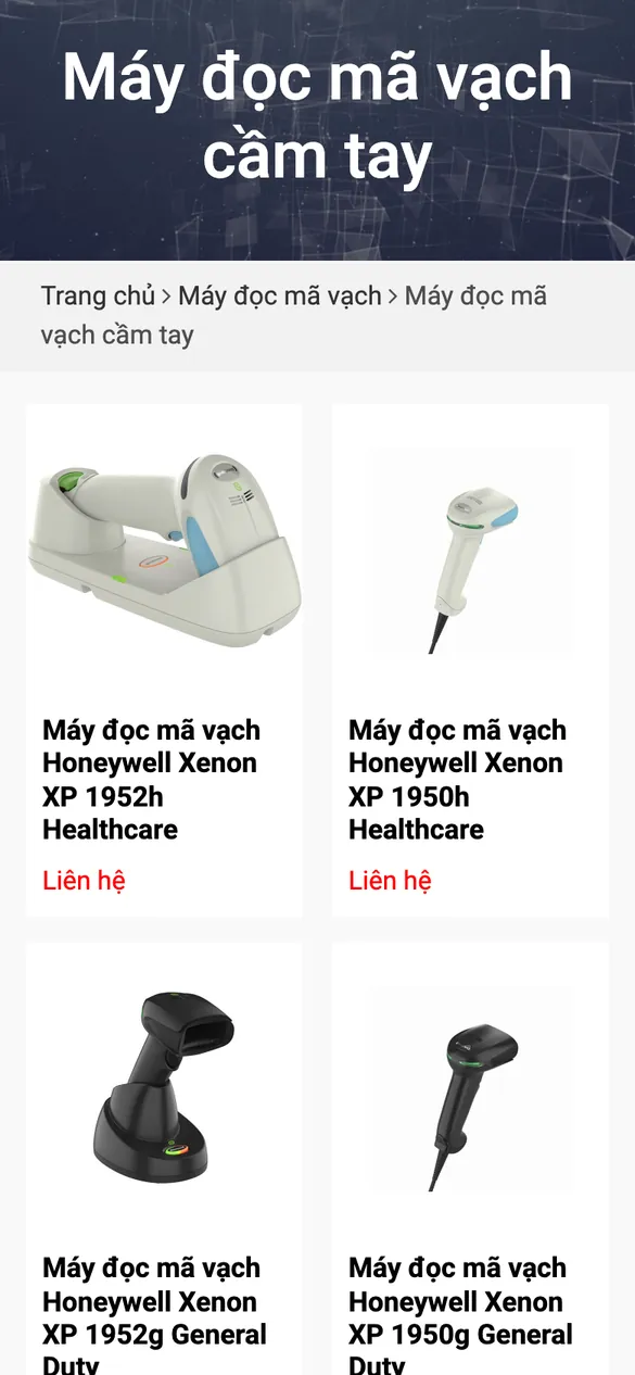 Website Song Phát - Danh mục trên điện thoại