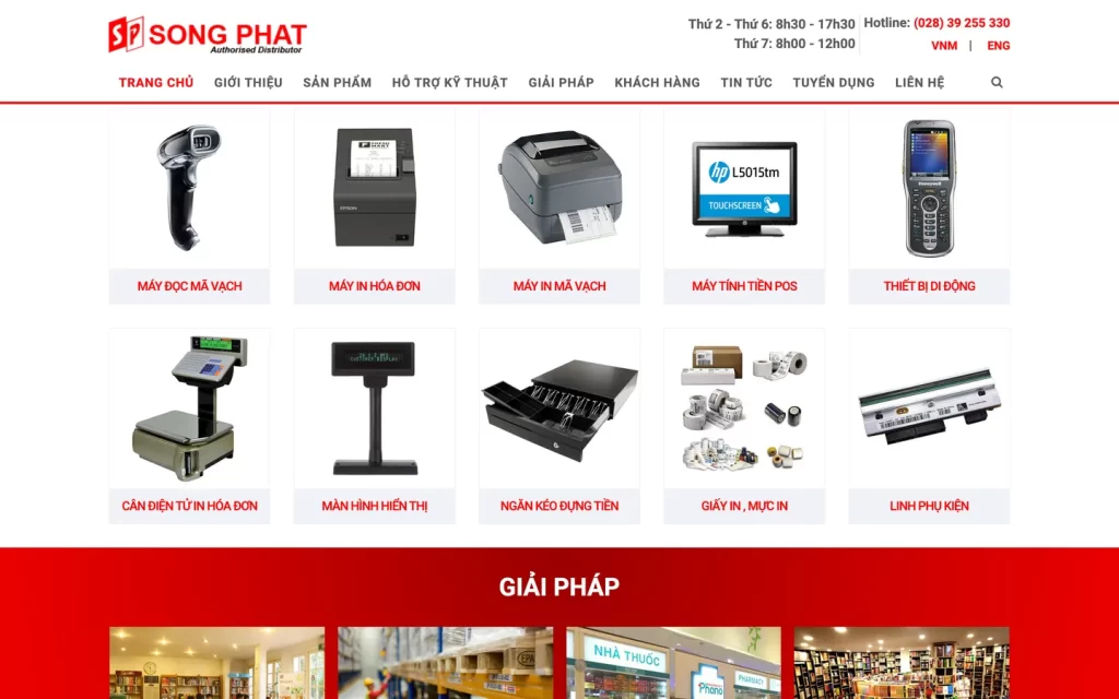 Website Song Phát - Trang chủ