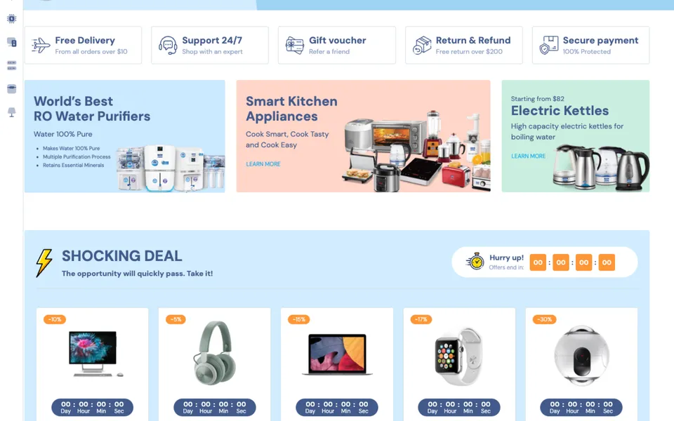 Giao diện mẫu Ecom tại 123Website