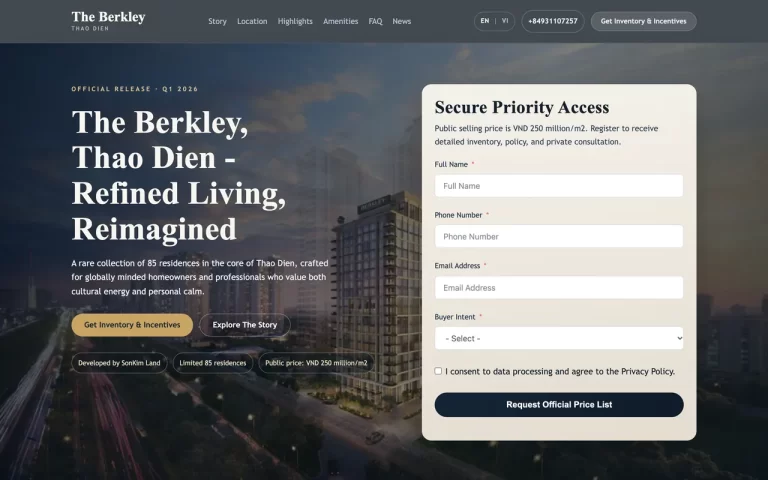 Website The Berkley Thảo Điền