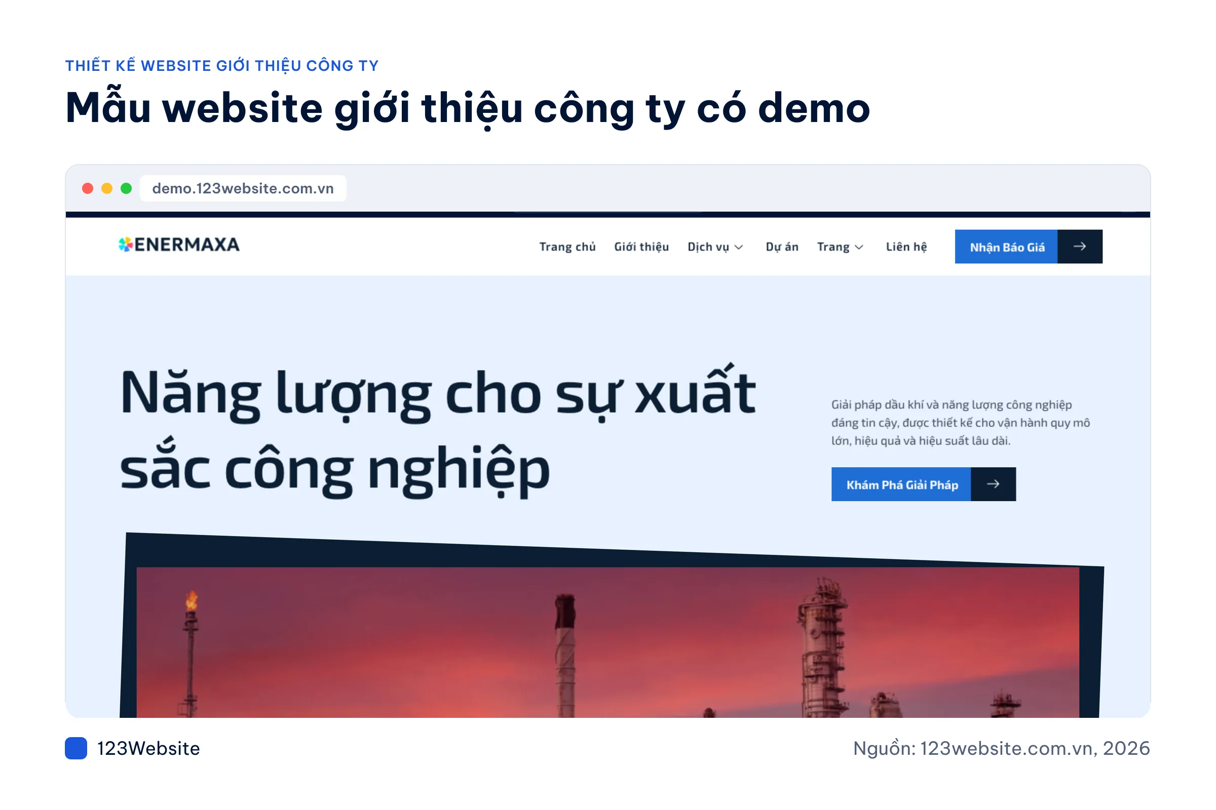 Ảnh chụp mẫu website giới thiệu công ty Pabrica, Omnix, ForgeX, Enermaxa, Altrexa, Blucorp