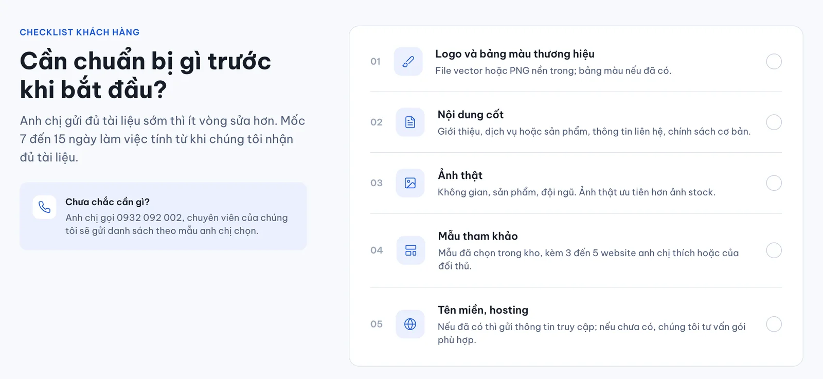Danh sách tài liệu cần chuẩn bị trước khi thiết kế website tại 123Website