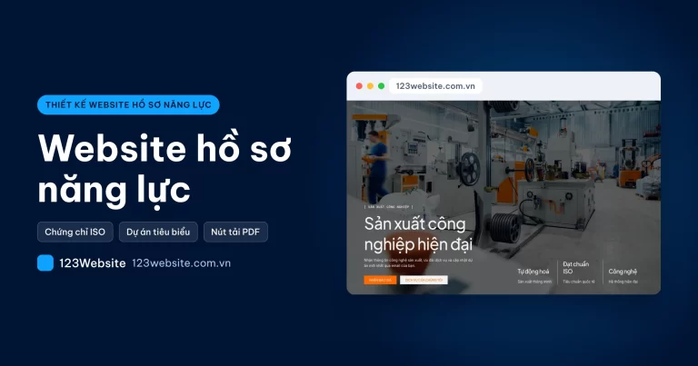 Thiết kế website hồ sơ năng lực: chứng chỉ, dự án, tải PDF