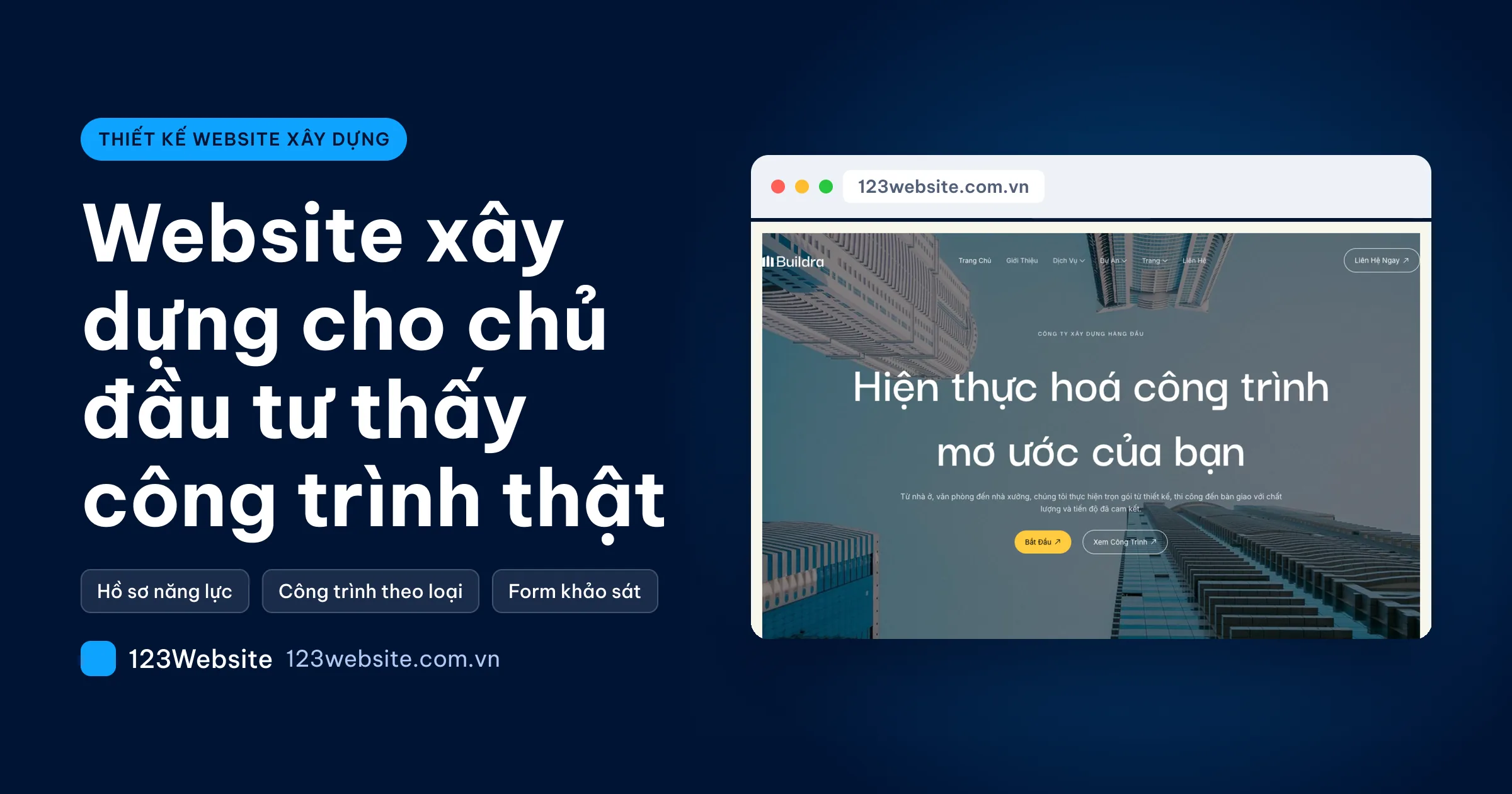 Thiết kế website xây dựng 2026: giá và mẫu thật