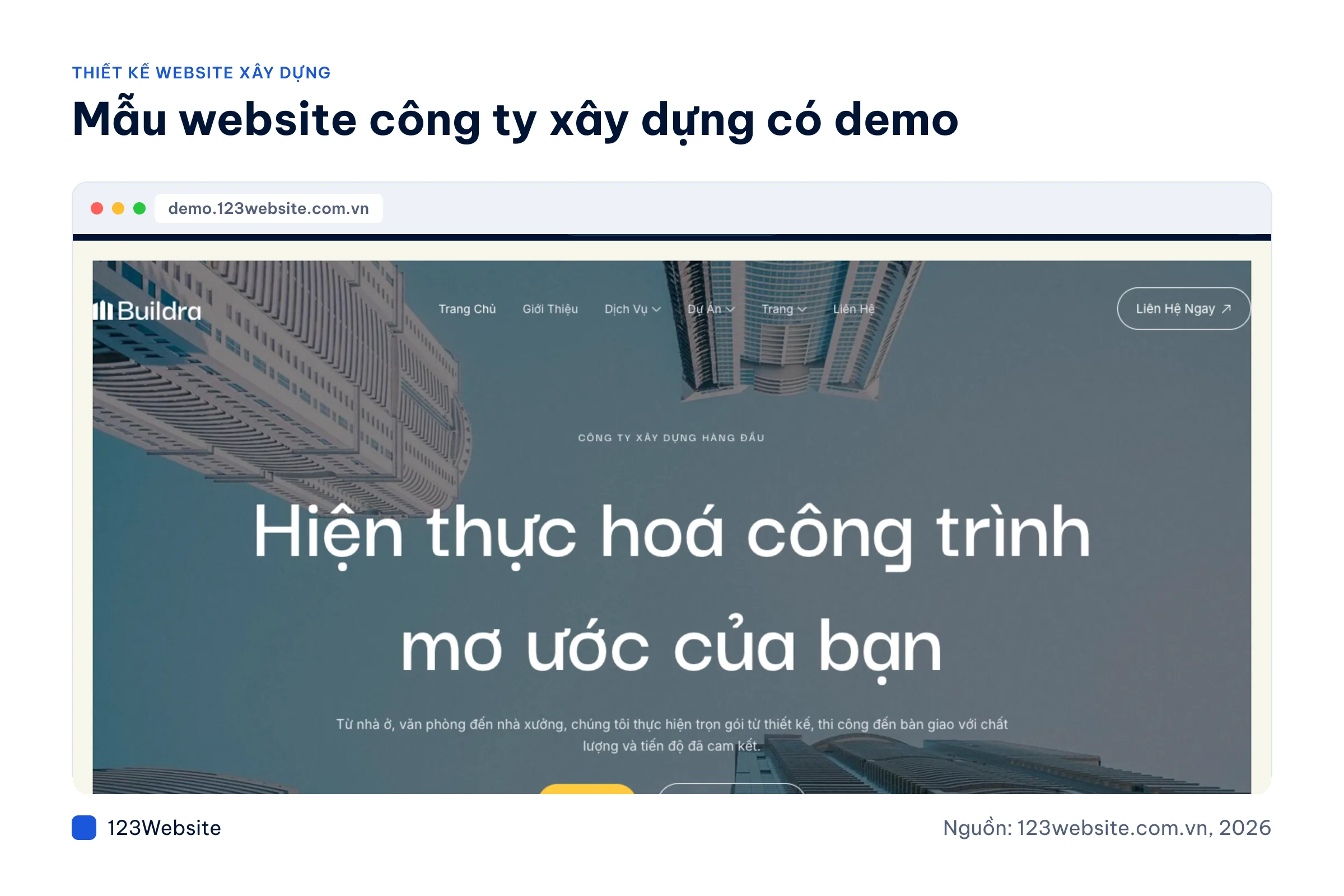 Ảnh chụp mẫu website xây dựng Modex, Raventor, Granite, Constructa, Buildra, GrahaPrime