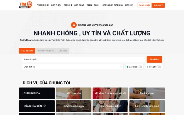 Website Tìm Thợ Khóa