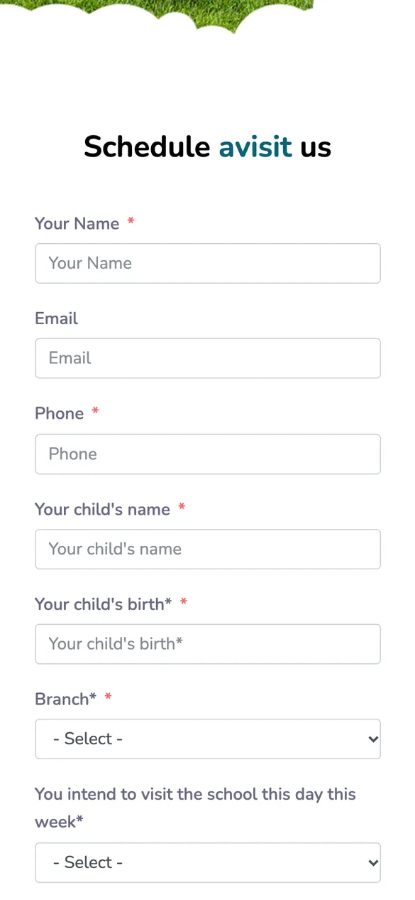 Website IRIS Preschool - Đăng ký trên điện thoại