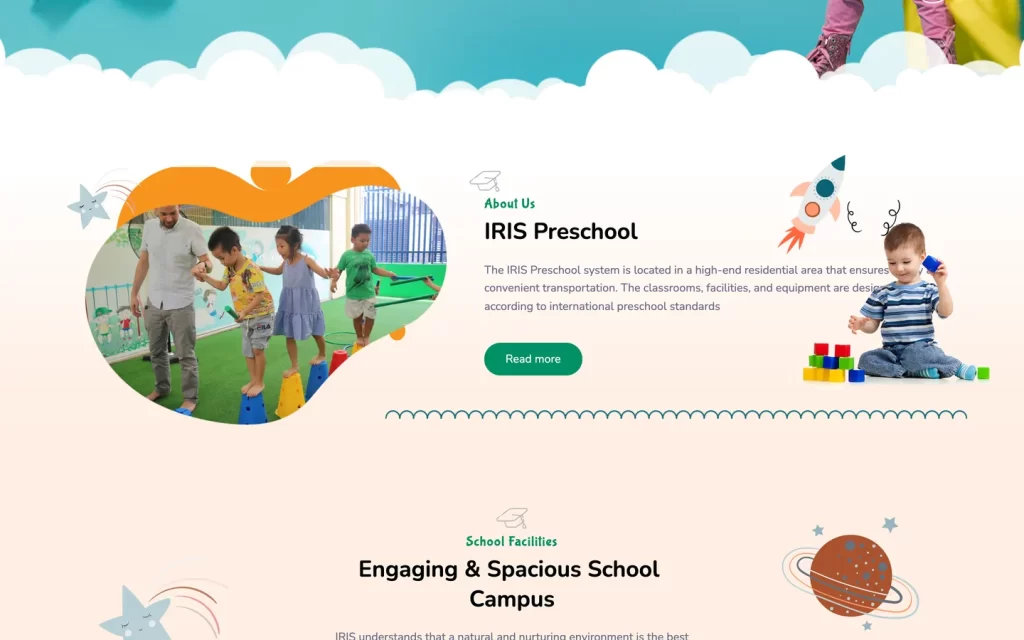 Website IRIS Preschool - Trang chủ