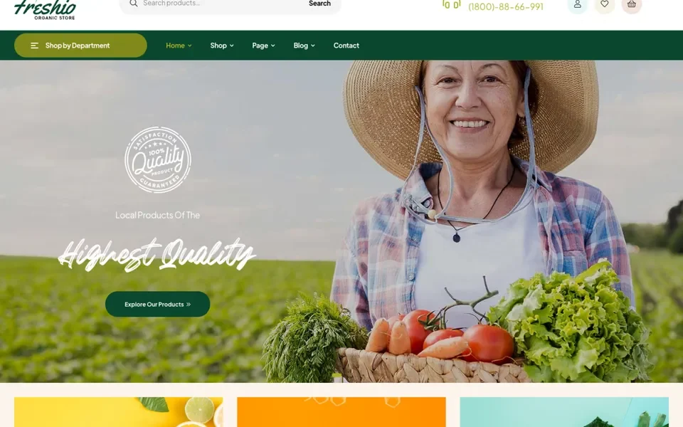 Giao diện mẫu Freshio tại 123Website