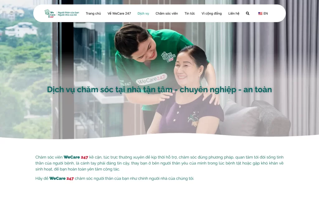 Website WeCare 247 - Dịch vụ