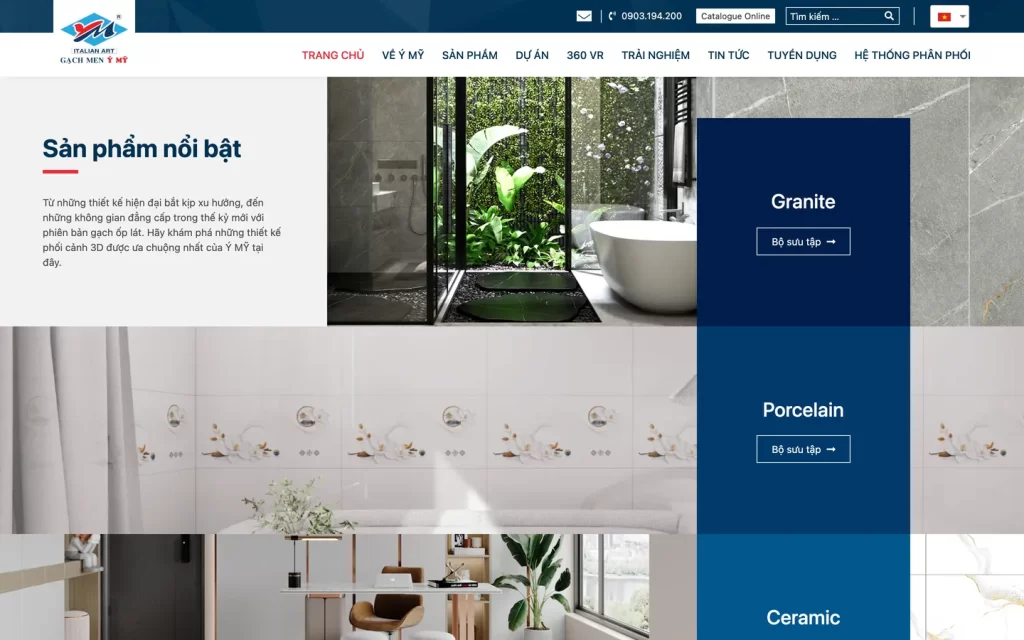 Website Ý Mỹ Ceramic - Trang chủ